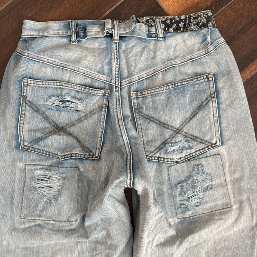 Pol Patchwork Detail Distressed Ankle Relaxed Fit… - image 8